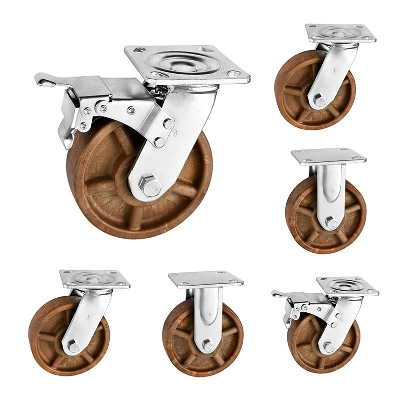Heavy Duty Casters High Temperature Brown
