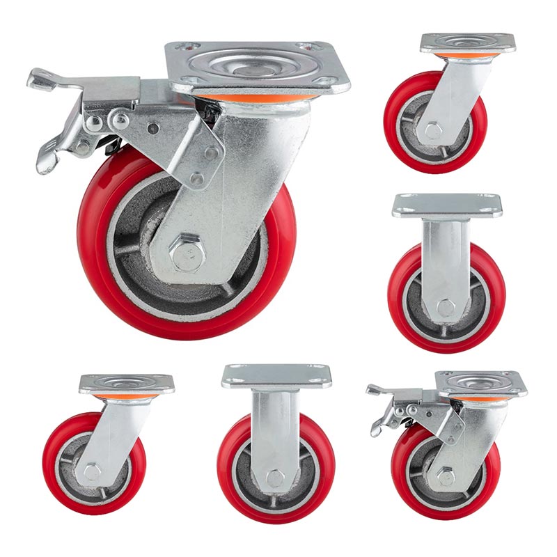 Heavy Duty Casters PU on Cast Iron Core