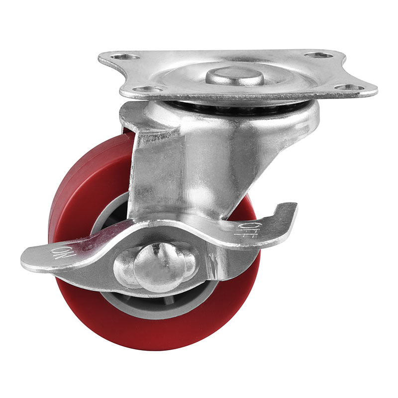 Light Duty Casters Maroon PU Wheels
