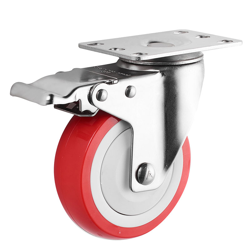 SUS304 Medium Duty Casters PU Industrial