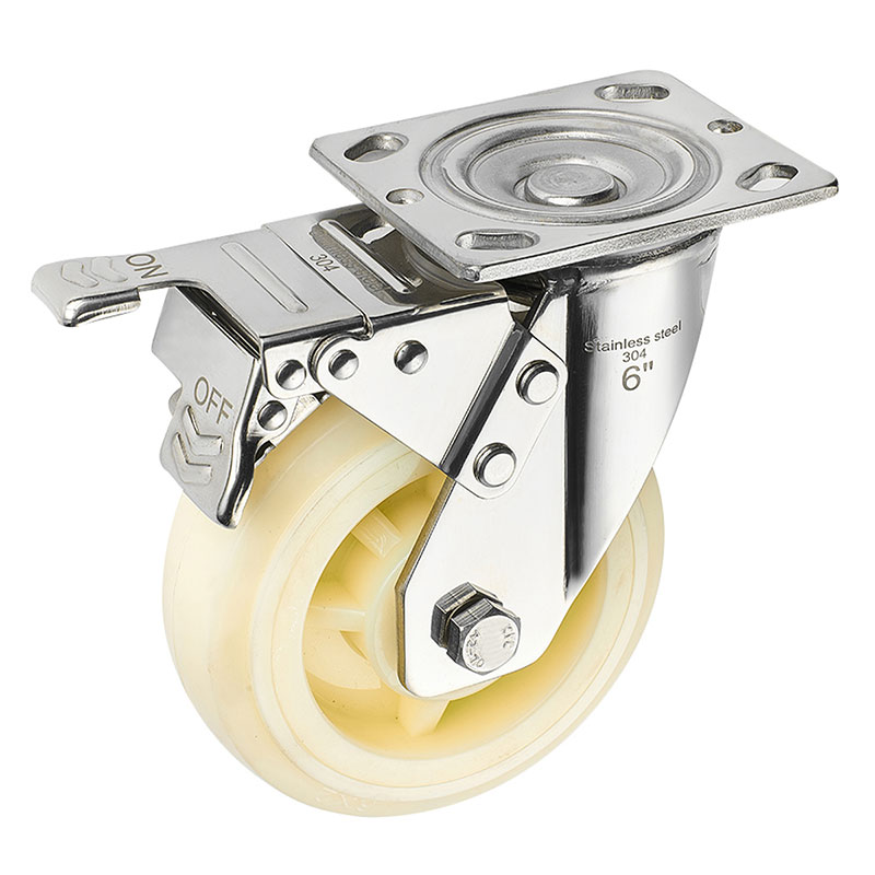 SUS304 Heavy Duty Casters Nylon Wheels
