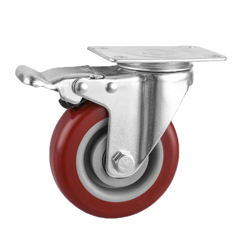 Medium Duty Casters PU Wheels Bearing