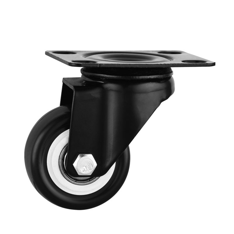 Light Duty Casters with Black PU Wheels