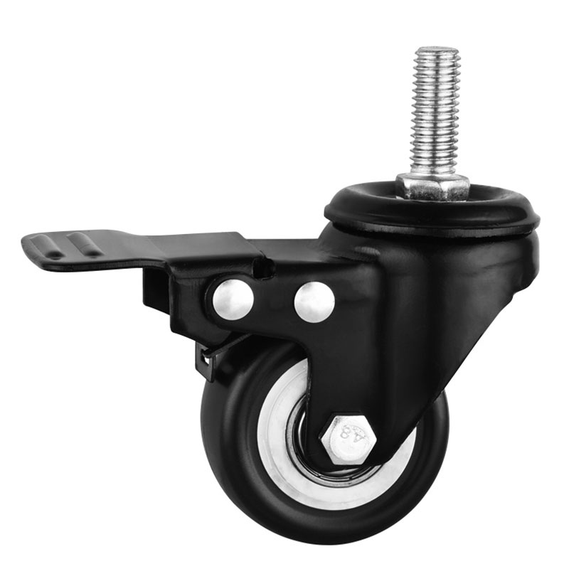 Light Duty Casters with Black PU Wheels