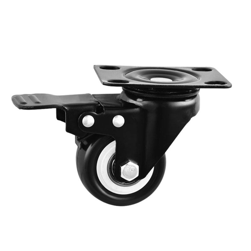 Light Duty Casters with Black PU Wheels