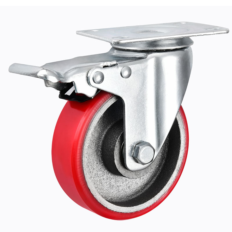 Medium Duty Casters PU on Cast Iron Core