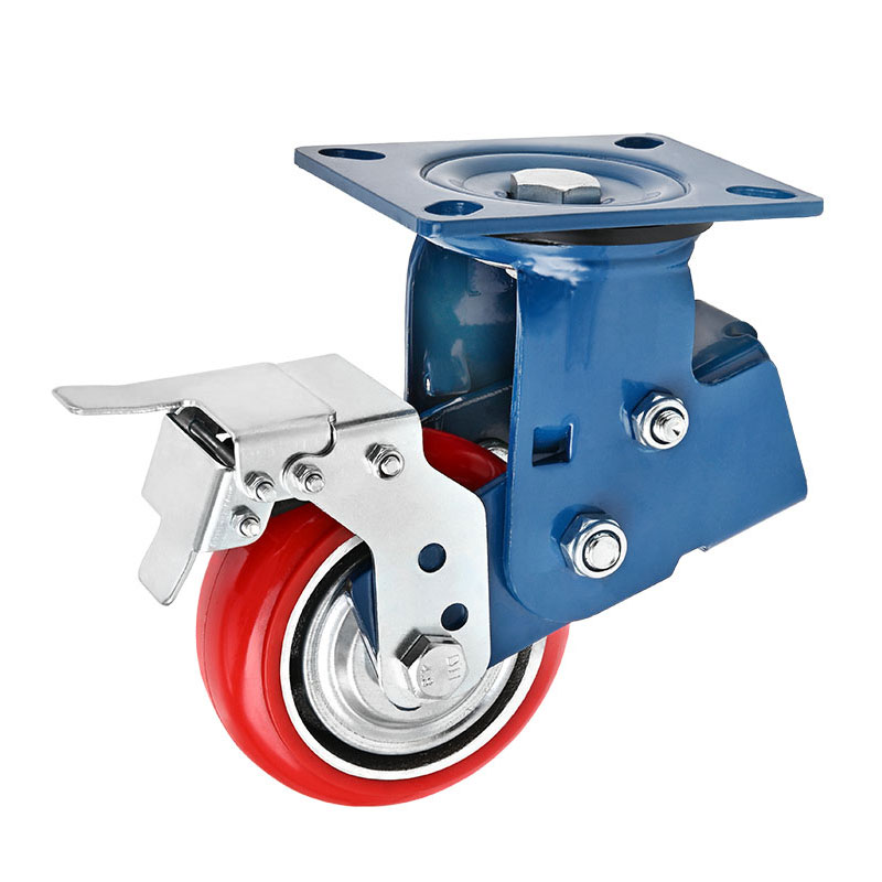 Heavy Duty Shock Absorber Casters Blue Bracket