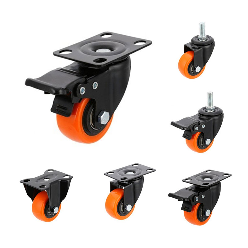 Light Duty Casters Orange PU Wheels