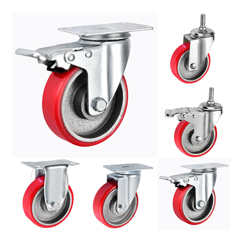 Medium Duty Casters PU on Cast Iron Core