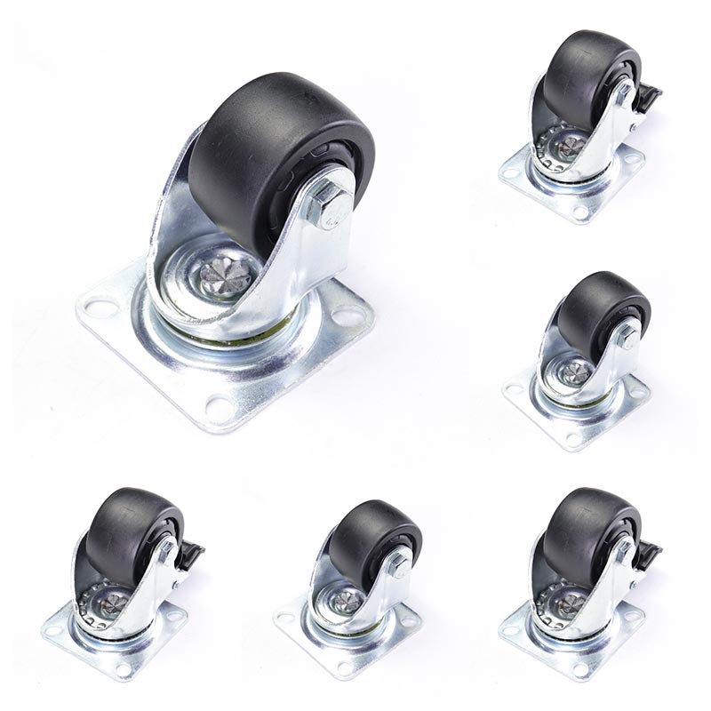 Nylon Low Profile Casters with Plate Size 120x120mm