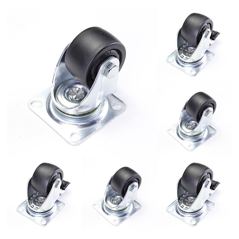 Nylon Low Profile Casters with Plate Size 90x90mm