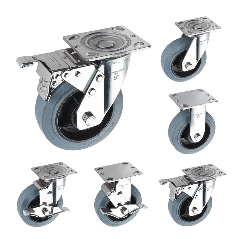 SUS304 Heavy Duty Casters TPR Conductive