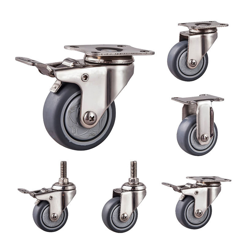 SUS304 Light Duty Casters TPR Wheels