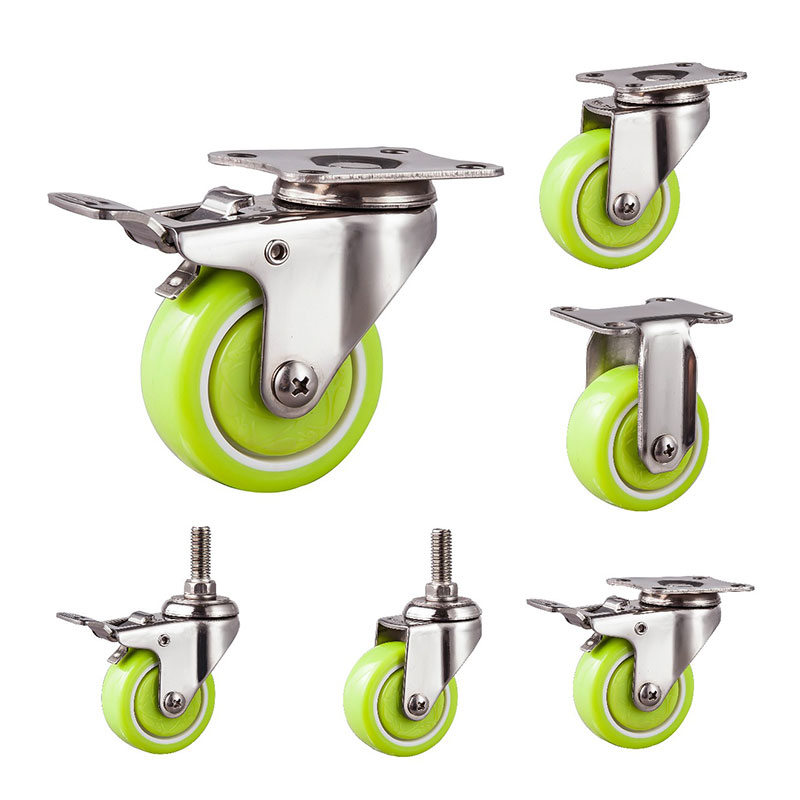 SUS304 Light Duty Casters With PU Wheels